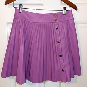 Zara faux leader pleated skater skirt